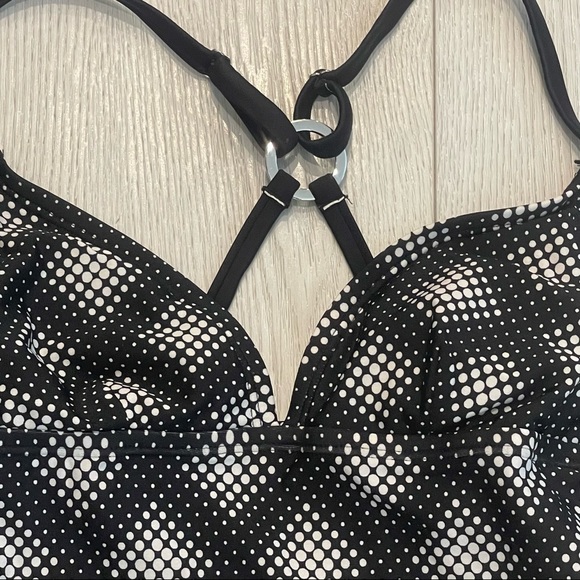 SPEEDO Black and White Triangle Swim Top Tankini Size S - Picture 3 of 10
